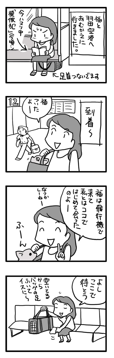 羽田空港　お迎え　犬　チワワ　ゲート　タワー　わんこ　まんが　漫画